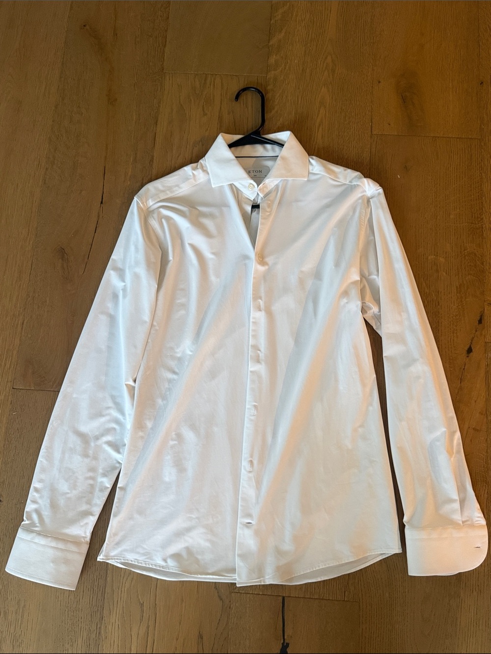 Eton White Long-Sleeve four way stretch Dress Shirt  (15.5 slim)